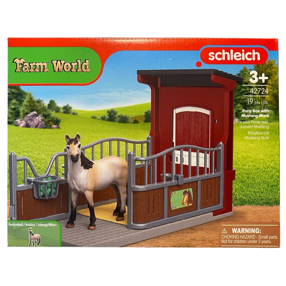 New In Box Schleich Farm World Mustang Mare Playset